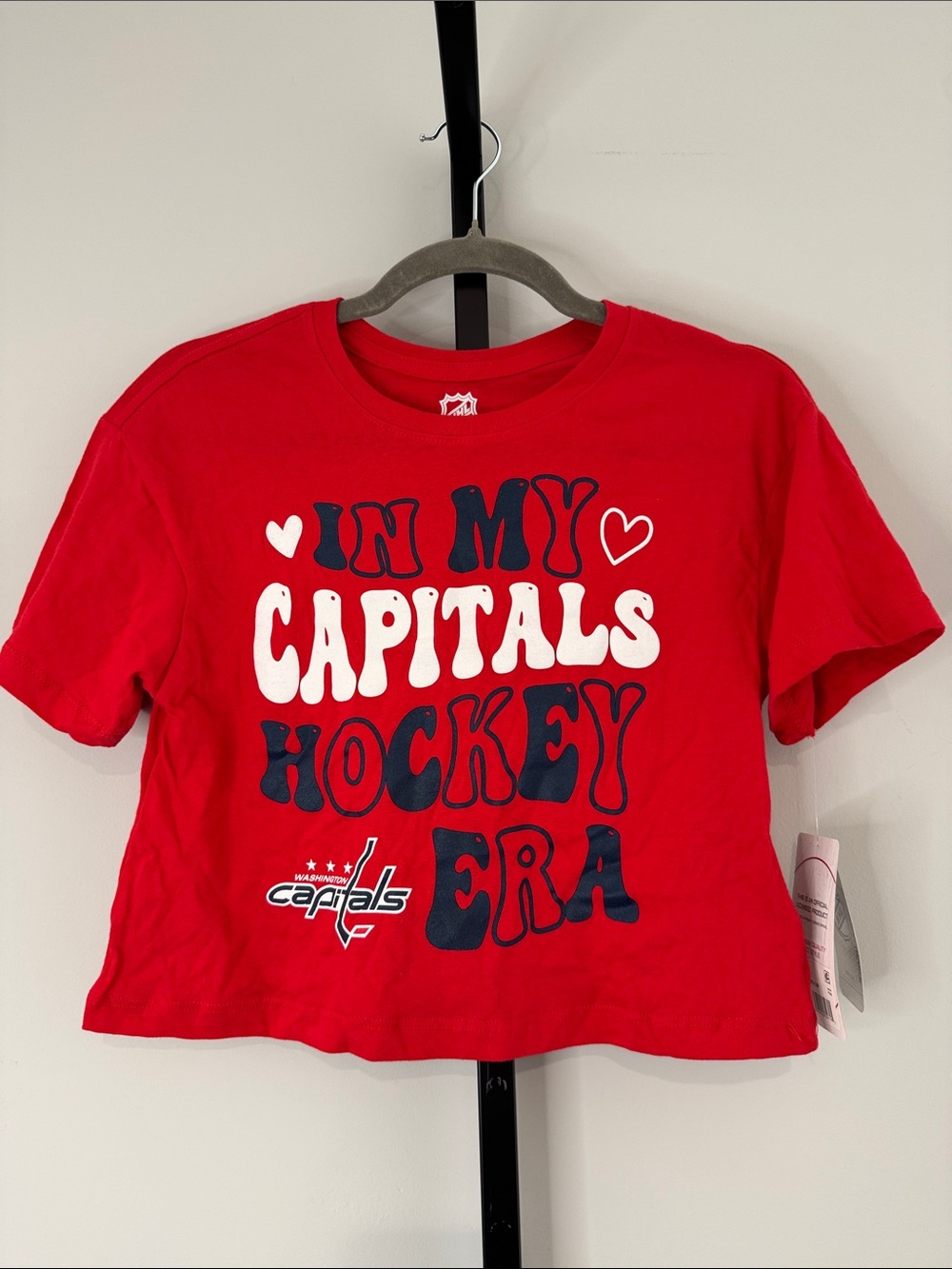 NHL Washington Capitals Hockey Kids Girls Crop Tee Size Medium M (10/12) New NWT